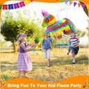 16" Cinco de Mayo Pinata, Large Rainbow Color Donkey Pinata 16 x 13 x 5.5 ln with Stick and Blindfold for Fiestas Mexican Party Decoration, Photo Prop, Taco Tuesday Event