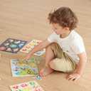 GRINNNIE Toddler Puzzle for 2 3 4 Years Old, 7PCS Montessori Kids Wooden Peg Puzzle Set (Dino Animal Shape Number Fruit..), Preschool Learning Puzzles Toy Gift for Boys Girls Birthday