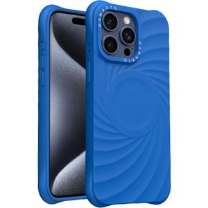 ORNARTO Vortuxe for iPhone 15 Pro Case 6.1" | 2X MIL-STD Drop Protection | Compatible with MagSafe | Sleek Aesthetic Liquid Silicone Phone Cover - Azure