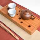 Seven Stars Bamboo Tea Tray 11.8x4.84x1.38in Gongfu Tea Tray Chinese Tea Set Japanese/Chinese Gongfu Tea Table Home Furnishing Serving Water Storage Bamboo Tea Table