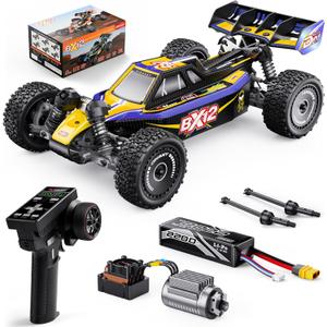 DIKAVEY 1/12 Brushless RC Cars for Adults,Remote Control Car for Fast Max 50 MPH 4X4 High Speed Racing RC Buggy with 3S 2200 mAh Battery,Fast Off-Road RC Truck, Suitable as Giftfor Beginner -Yellow