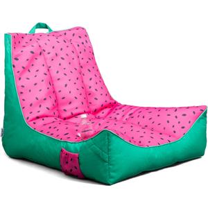 Big Joe Captain's Float No Inflation Needed Pool Lounger with Drink Holder, Summer Melon Double Sided Mesh, Quick Draining Fabric, 3 feet
