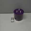 Retisee Purple Extra Large Flameless Candles 6''x6'' LED Battery Operated Real Wax 3 Wicks Flickering Pillar Candle with Remote Control Timer for Home Wedding Halloween Party Decoration