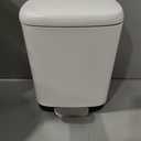 12L Stainless Steel Bathroom Waste Bin with Soft-Close Lid, Foot Pedal, Fingerprint-Resistant Finish, Removable Inner Bucket, Stain-Resistant Design for Kitchen, Bathroom, Office, White