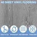 AKOLAFE 40 Sheet Vinyl Flooring 12 x 12 Peel and Stick Floor Tile Waterproof Clearance Vinyl Floor Tiles Wood Grey Self Adhesive Floor Tiles Sticky Laminate Flooring for Bathroom Kitchen Basement RV
