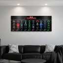 Wall Display Board for 10 Racing Car Models | Compatible with Lego F1 Speed Champions Set 66802 | Showcase 7724277251 Cars as Wall Art | Premium Black Mount for Collectors (Board Only), 12 Inches X 24 Inches X 0.5 Inches
