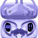 bmani Wireless Earbuds Bluetooth Headphones 48hrs Play Back Sport Earphones with LED Display Over-Ear Buds with Earhooks Built-in Mic Headset for Workout Pink