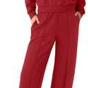RUBZOOF Lounge Sets for Women 2 Piece Sweatsuits Fall Outfits Half Zip Sweatshirt Wide Leg Sweatpants Matching Clothing Set (Small)