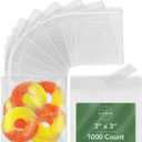 Self Sealing Square Cellophane Bags - 3" x 3" (1000 Count) - Clear Plastic Resealable Cello Bag - Cellophane Treat Bags, Cookie Bags for Packaging, Candy bags, Cello Bags, Pastry Bags