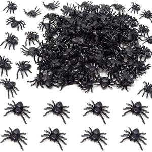 4 x MYUBWTF 120 PCS Mini Fake SpiderPlastic in Colour Spider Toys, Simulated Insect Toys for Funny Prank Spider and Joke Halloween Party Supplies (Black)