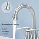 Brushed Nickel Bathroom Faucet, 2-Handle Lead-Free 360 Swivel High-Arc Spout 4 Inch Centerset Bath Lavatory Vanity Sink Faucets Set for Sinks with Drain & Water Hoses, VABM80008L