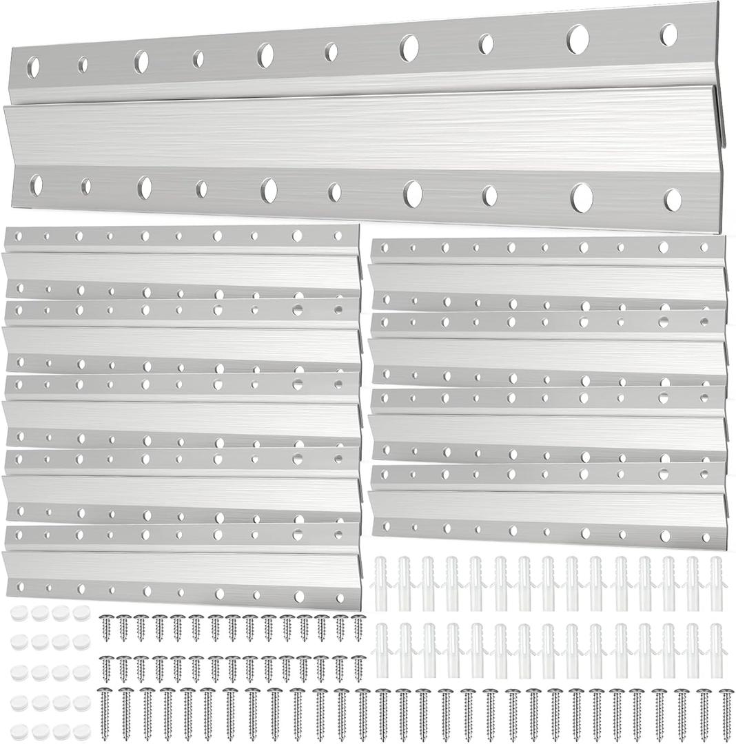 French Cleat Hanger 10 Inch - 10 Pairs, Z Bar Hanger Supports 60 Lbs, Interlocking Wall Mounting Bracket Hardware Kit for Hanging Mirrors, Picture, Shelf, Whiteboard, Art, Frames