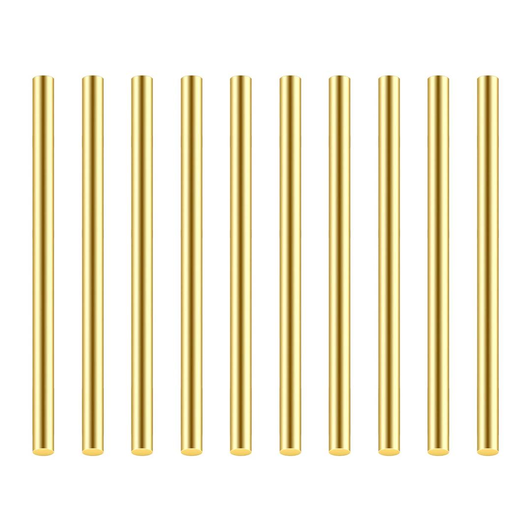 DYWISHKEY 10 Pieces 6mm Brass Rods, Brass Round Stock Lathe Bar Stock for DIY Craft Making, Handle Pin, 6mm in Diameter, 100mm in Length