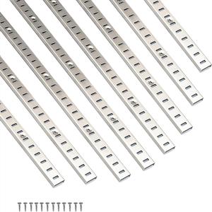 Adjustable Shelf Bracket 40 Inch 8 Pack Silver Shelf Pilaster Strips Shelf Rail Shelf Track Adjustable Wall Shelves Shelf Standards and Supports for Cabinet Closet Organization (Silver-40inch)