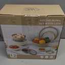 COOK WITH COLOR Mixing Bowls with TPR Lids - 12 Piece Plastic Nesting Bowls Set includes 6 Prep Bowls and 6 Lids, Microwave Safe (Brown)