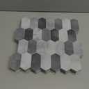 The Tiles Plaza 10-Sheet Peel and Stick Backsplash, Grey Cement Long Hexagon Self Adhesive Wall Tile, Stone Composite Stick On Decorative Mosaic Tile for Kitchen Bathroom Fireplace