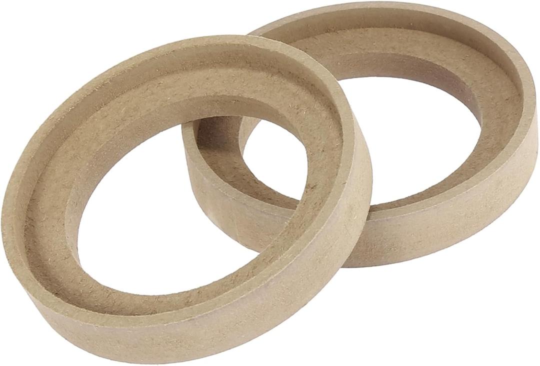 Pair Car Beige Speaker Spacer Ring Adaptor Brackets Mounting Spacer Recess Bezel Plate Wood 77mm ID for 3.5 Inch Speakers Auto Replacement Parts