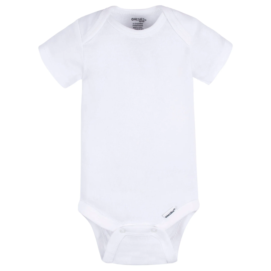 Gerber Unisex Baby Onesies Bodysuit (0-3 Months, White)