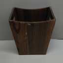 SEHERTIWY Wood Trash Can, Farmhouse Wastebasket Bin for Bathroom, Office, Bedroom, Living Room, Small Square Rustic Garbage Container (Wood-Brown)