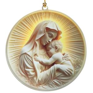 Virgin Mary and Child Ornament – Catholic Christmas Ornament 2025, Religious Christian Christmas Decor for Tree, Blessed Mother Ornament Gift for Women, Moms and Family
