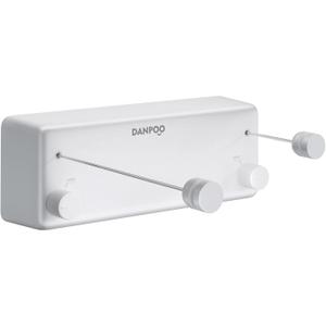 Danpoo Retractable Clothesline, 2x13.8ft Stainless Steel Clothes Line Retracting Indoor/Outdoor, Wall-Mounted Laundry Drying with Auto-Lock, Heavy Duty(White)
