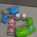 Bubble Gun Machine for Kids 4-8: 2-Pack Automatic Bubble Guns with 2 Bottles Refill Solution - Summer Outdoor Toys Bubble Blaster Maker Blower for Easter Party (Blue+green)