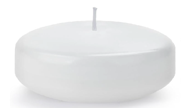 White Floating Candles-3 Inch Unscented Dripless Wax 13-15 Hours Burning