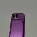 ATATOO for iPhone 17 Case, Built-in Card Holder (Store 3-5 Cards) & Slide Camera Cover & RFID Blocking, Military Grade Protection, Hard Wallet Phone Cover Case for iPhone 17 6.3" 2025, Dark Purple