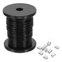 PATIKIL 1/16" Wire Rope, 98 ft 304 Stainless Steel Bright Aircraft Cable Wire Rope Vinyl Coated with 25pcs Crimping Sleeves for Hanging Lights Clotheslines Trellis, Silver