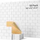 18 Pack Acoustic Panels Self-adhesive, High Density Soundproof Wall Panels, 16"12"0.4" Sound Proof Panels for Walls, Upgraded Brick Sound Absorbing Panel for Door, reccording Studio, Ceiling White