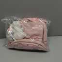 Pink-2 5L Mini Backpack with Cute Pin Accessories - Perfect for School, Gym, Library, Travel, Hiking, Party, Camping - Bottle Holder, Zipper, Nylon, 10.5X9X5 inches