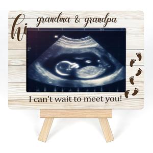 Grandparents Picture Frames, Baby Picture Frame New Grandparent Gifts, Baptism Gift For Newborn Baby Picture Frame, I Can't Wait To See You Frame, Tabletop Picture Frames With Easel (A24)