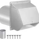 10 Inch Hooded Wall Vent with Screen and Damper, Exterior Wall Exhaust Vent Cover Cap for Kitchen Range Hood Dryer Ventilation and Outdoor Air Exhaust, Stainless Steel