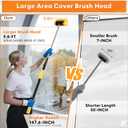 Car Wash Brush,12FT Car Wash Brush with Long Handle, Car Cleaning Brush 10-Inch Soft Bristles, 3-12Foot Telescopic Pole for Scratch-Free Cleaning Truck,RV, Boats,House Siding,Floors,Solar Panels