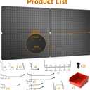 Peg Board, 84pcs Metal Pegboard Kit, Includes 4 Pack 24''X12'' Large Black Peg Board with Accessories and Hook Locks, Heavy Duty Peg Boards for Walls Home, Garage Tool Storage, Workbench