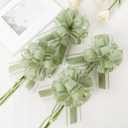 Green 8 PCS Large Pull Bows,Bow for Gift Wrapping,6 inches, Wrapping Christmas, Party Birthday Gift Wedding, Valentine's Day Decorations for Boxes or Flowers