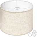 Lamp Shades 8.7" Top x 8.7" Bottom x 7.9" Height Set of 1  Small Beige Lampshades  Fits E26, E14 & 11mm Adapters  Easy Assembly (Ships Rolled Flat) (Beige - Pack of 1, Small)