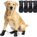 Snow Boots for Large Dogs, Waterproof & Anti-Slip & Reflective, Dog Booties and Paw Protectors, 4Pcs Dog Shoes for Winter Hiking Walking Outdoor,Summer Hot Pavement, Size L, Black