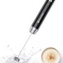 Maestri House Rechargeable Milk Frother, LunaFro NS Handheld Electric Foam Maker Waterproof Detachable Stainless Steel Whisk Drink Mixer Foamer for Lattes, Cappuccino, No Stand (Black)