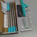 Carpet Rake for Pet Hair Removal - 60" Adjustable Long Handle Carpet Rake, 3 in 1 Reusable Pet Hair Removal Tool Kit, Cat Dog Fur Rakes Scraper Carpet Broom for Carpets, Rugs, Mats (Green)