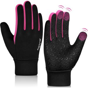 Kids Winter Warm Sports Gloves - Cold Weather Water-Resistant Children Mittens Age 10-12 Years Boys Girls Black