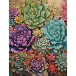 Great Jigsaw Puzzles for Adults 300 Pieces Colorful Succulents Wooden Challenging Puzzles Gift for Friends Family Home Decoration Kids Puzzle