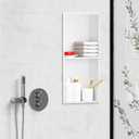 Stainless Steel Shower Niche 24" X 12" No Tile Needed Niche Shower with Two-Tier Recessed Wall Niches Insert for Bathroom Kitchen Storage, White