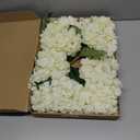 Suncalla 8 Pcs 18 Inch Hydrangea Artificial Flowers Faux Hydrangea Flowers with Stems Fake Bouquet Bulk Realistic Floral for Fall Home Table Christmas Indoor Outdoor Decoration (Beige)