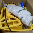 Side Press Wringer Combo Commercial Floor Cleaning Rectangular Mop Bucket on Wheels, 35-Qt, Yellow,Add One Mop and One Mop Head Replacement