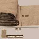 40'' x 100 Feet Burlap Fabric Roll 33 Yard, Natural Jute Fabric for Winter Tree Wrap Plant Covers Freeze Protection with 164 Feet Jute Rope, DIY Rustic Wedding Garden Outdooor Christmas Decoration