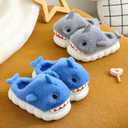 Kids Shark Slippers for Toddlers Boys Girls,Fuzzy Warm Winter Indoor Slippers with Non-Slip Sole,Christmas & New Year Gift for Little Shark Lovers. (Gray)