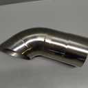 Motoforti 3.15" ID Inlet Turn Down Exhaust Tip 9" Inch 230mm Overall Length Silver Tone T304 Stainless Steel 3.15" Outlet OD Tailpipe Tip Surface Polishing Mandrel Bend Elbow Tube