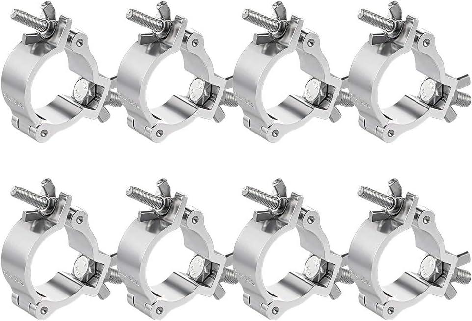 Aluminum Light Clamps - 8PCS Heavy Duty 220lb LED Par Light Moving Head Beam Spot Truss O Clamp, Fit for 48-52mm OD Tube/Pipe