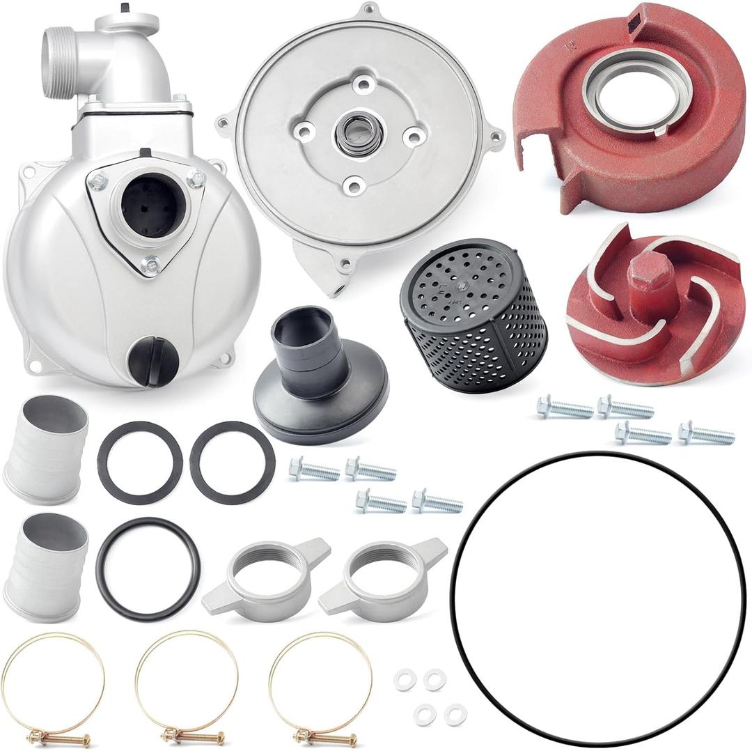 2 In Threaded Shaft Semi-Trash Water Pump Replacement for 3/4-Inch Threaded Shaft Engines for 2 NPT Inlet and Outlet Port Pump Operating System